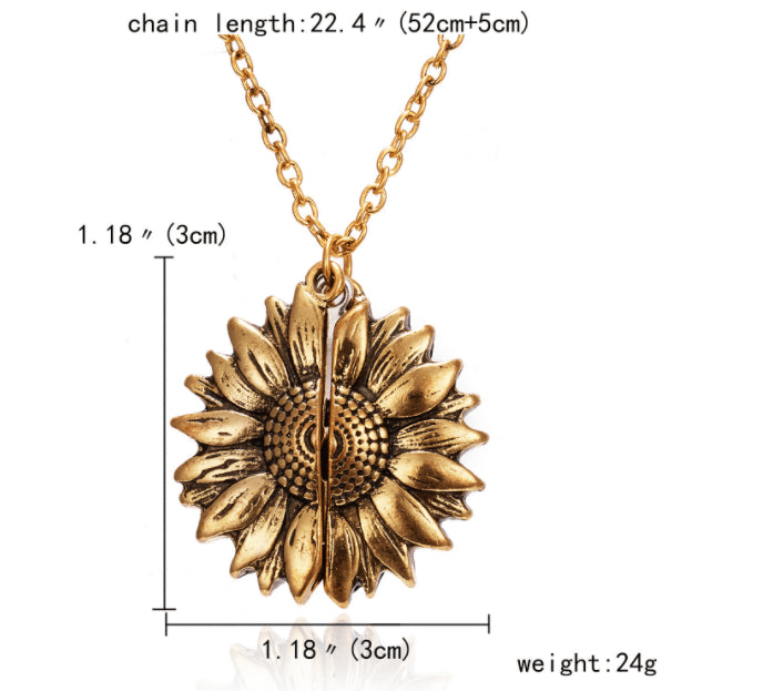 Sunshine Sunflower Love Necklace