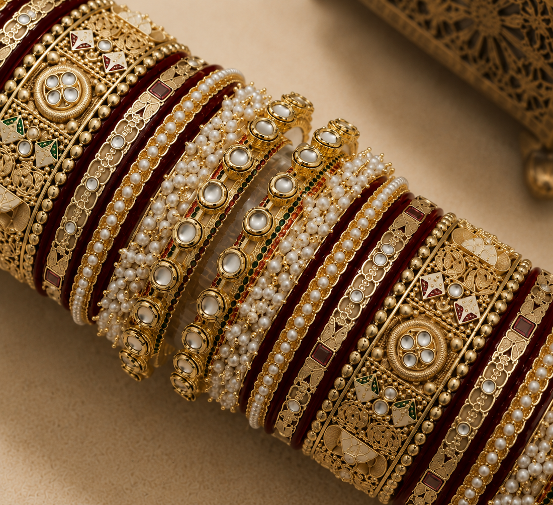 Rajwadi Bridal Kundan Bangle
