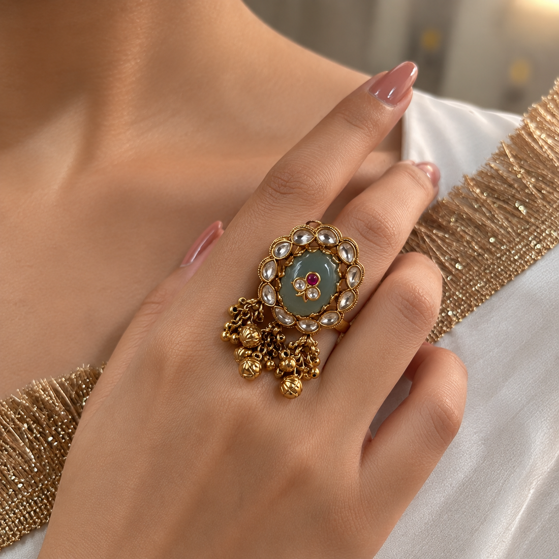 Kundan Gulzar Ring