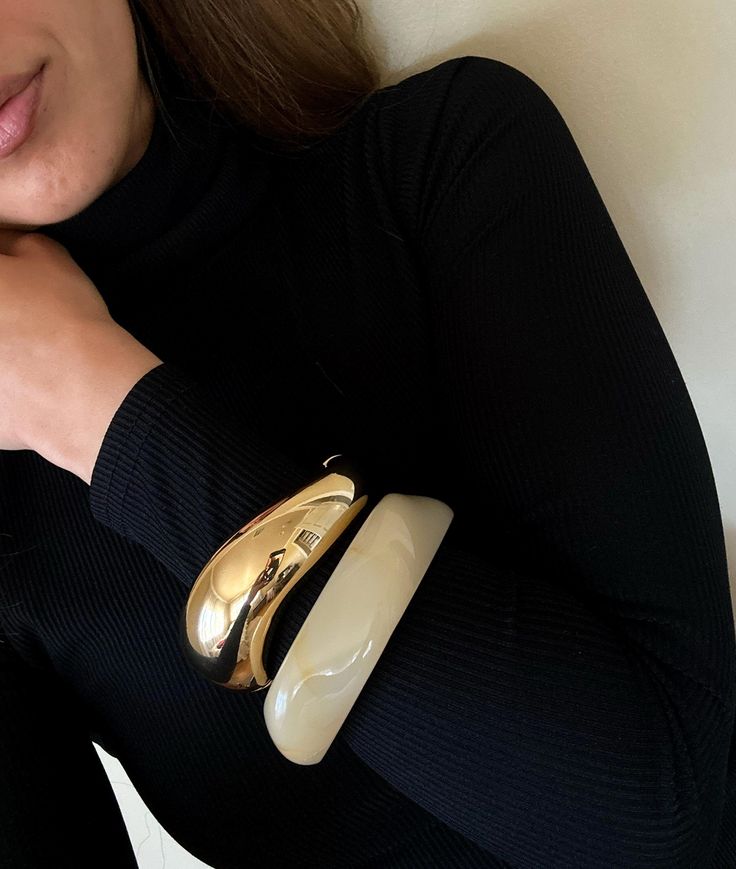 Multi-Tone Acrylic Statement Bangle Set