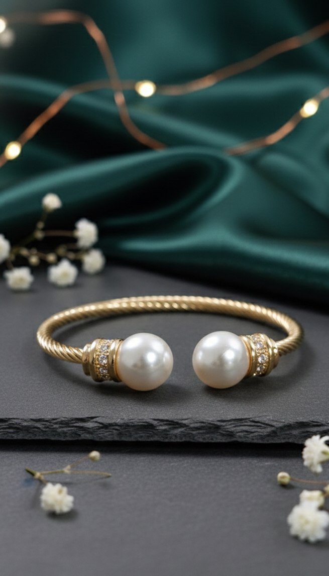 Twin Pearl Royale Ring Kada