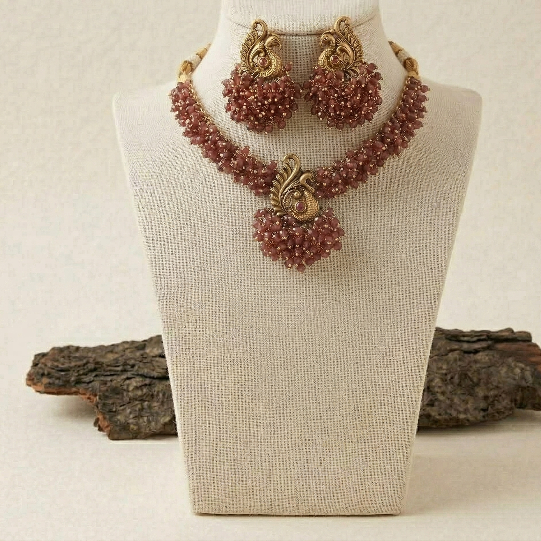 Rosewood Heirloom Kundan Beaded Set