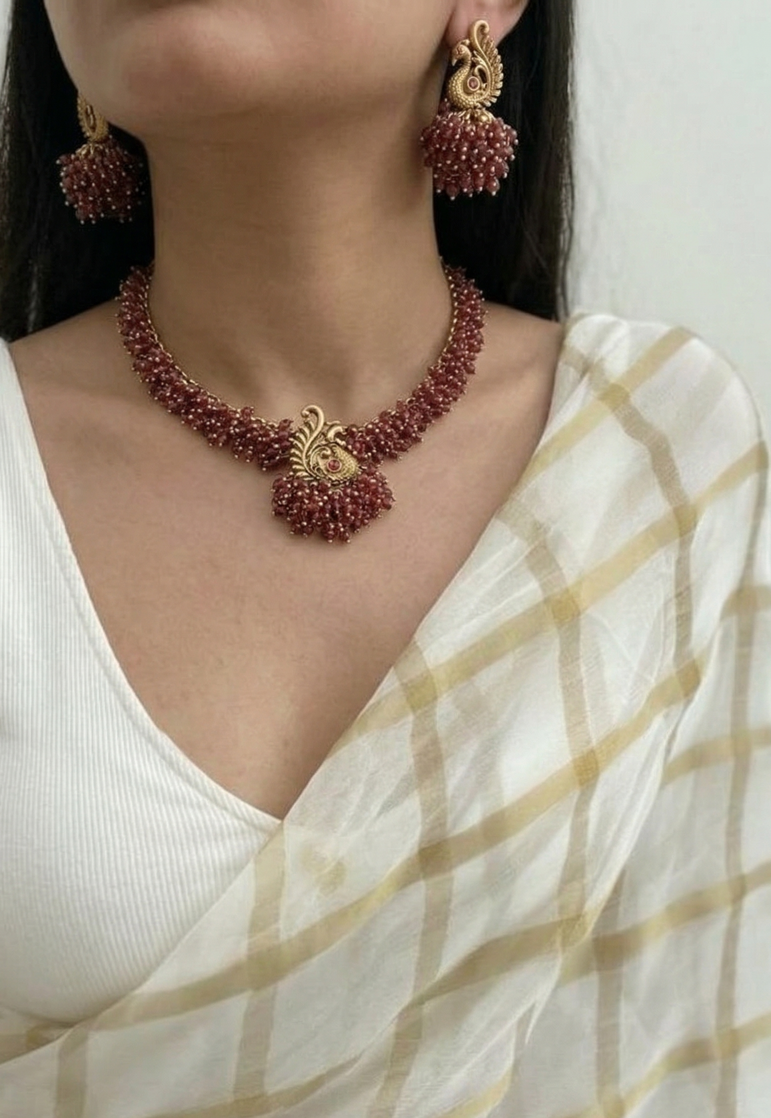 Rosewood Heirloom Kundan Beaded Set