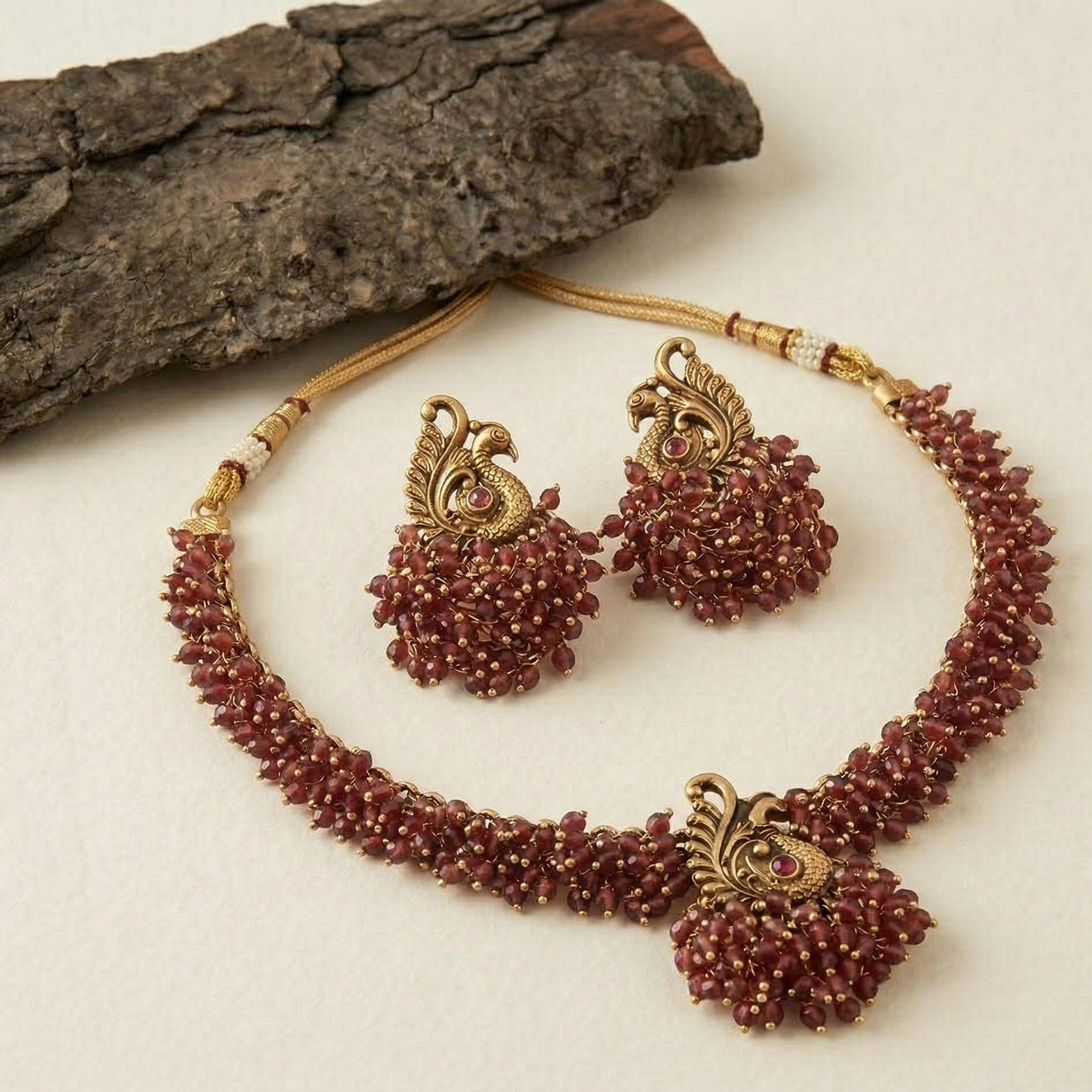 Rosewood Heirloom Kundan Beaded Set