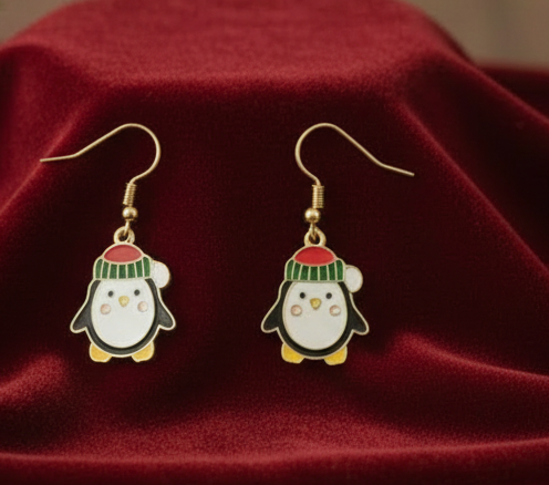 Frosty Penguin Christmas Jewelry Set