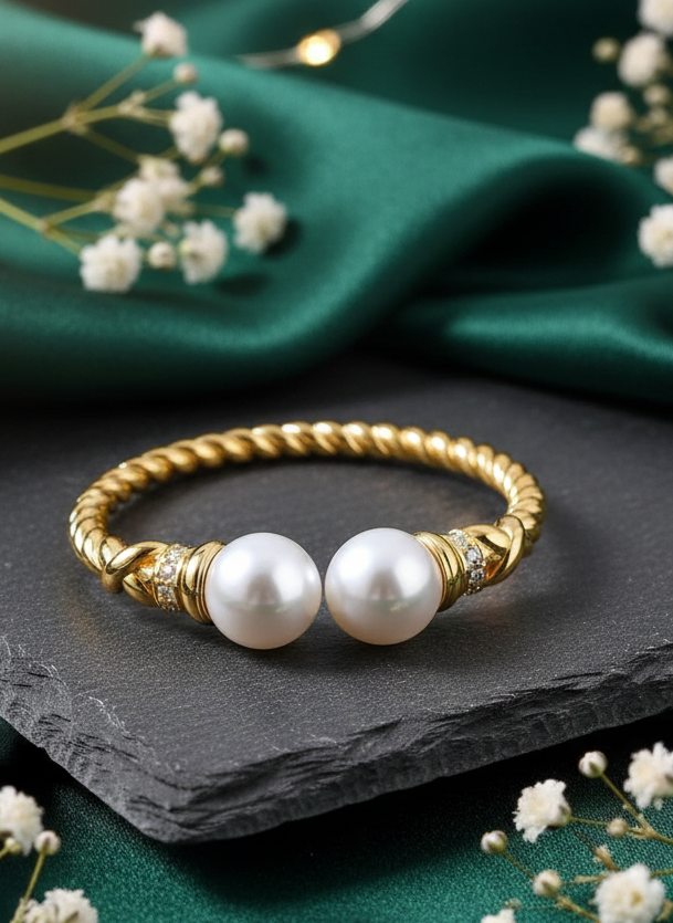Twin Pearl Royale Ring Kada