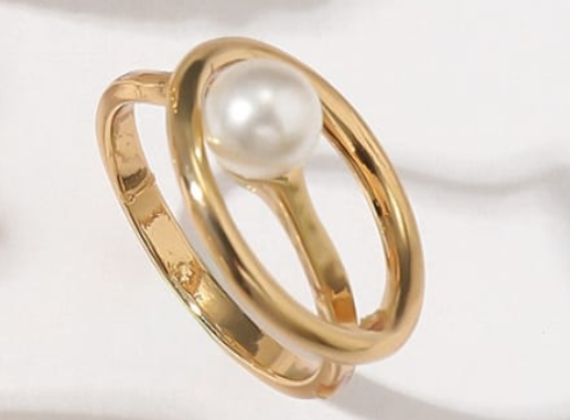 Pearl Gold Quartet Ring Set