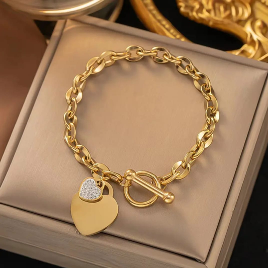 Twin Hearts Link Bracelet