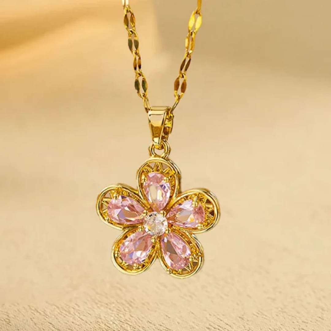 Blush Bloom Stone Necklace