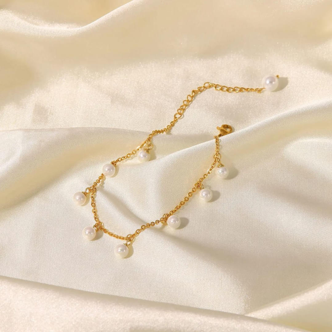 Lunar Pearl Chain Anklet