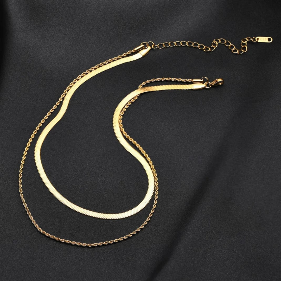 Serpent Twist Duo Necklace