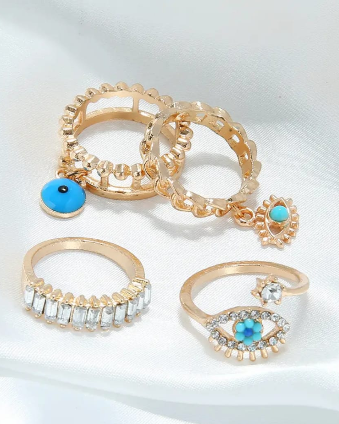 Evil Eye Ring Set (Pack of 4)