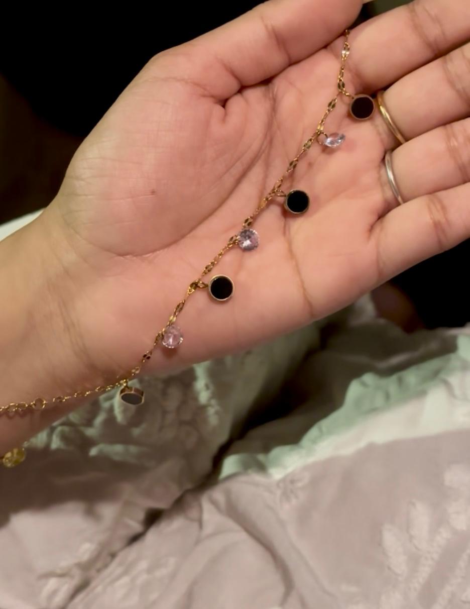 Noir Charm Dangle Anklet