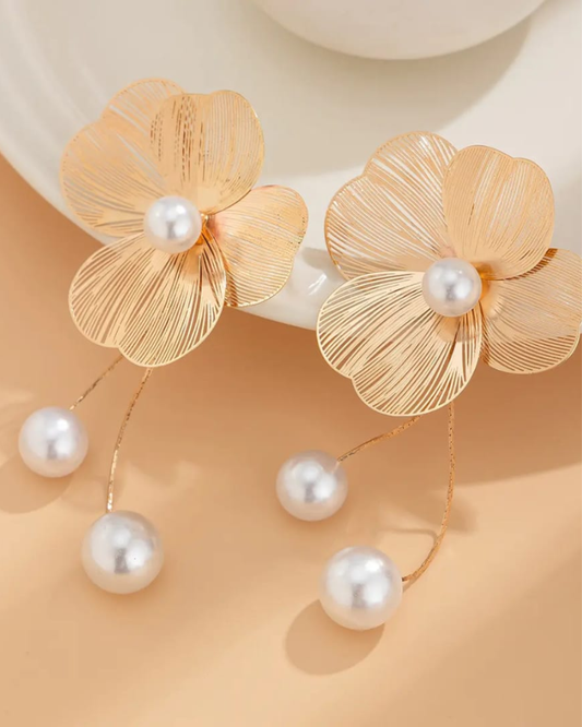 Pearled Petal Earrings