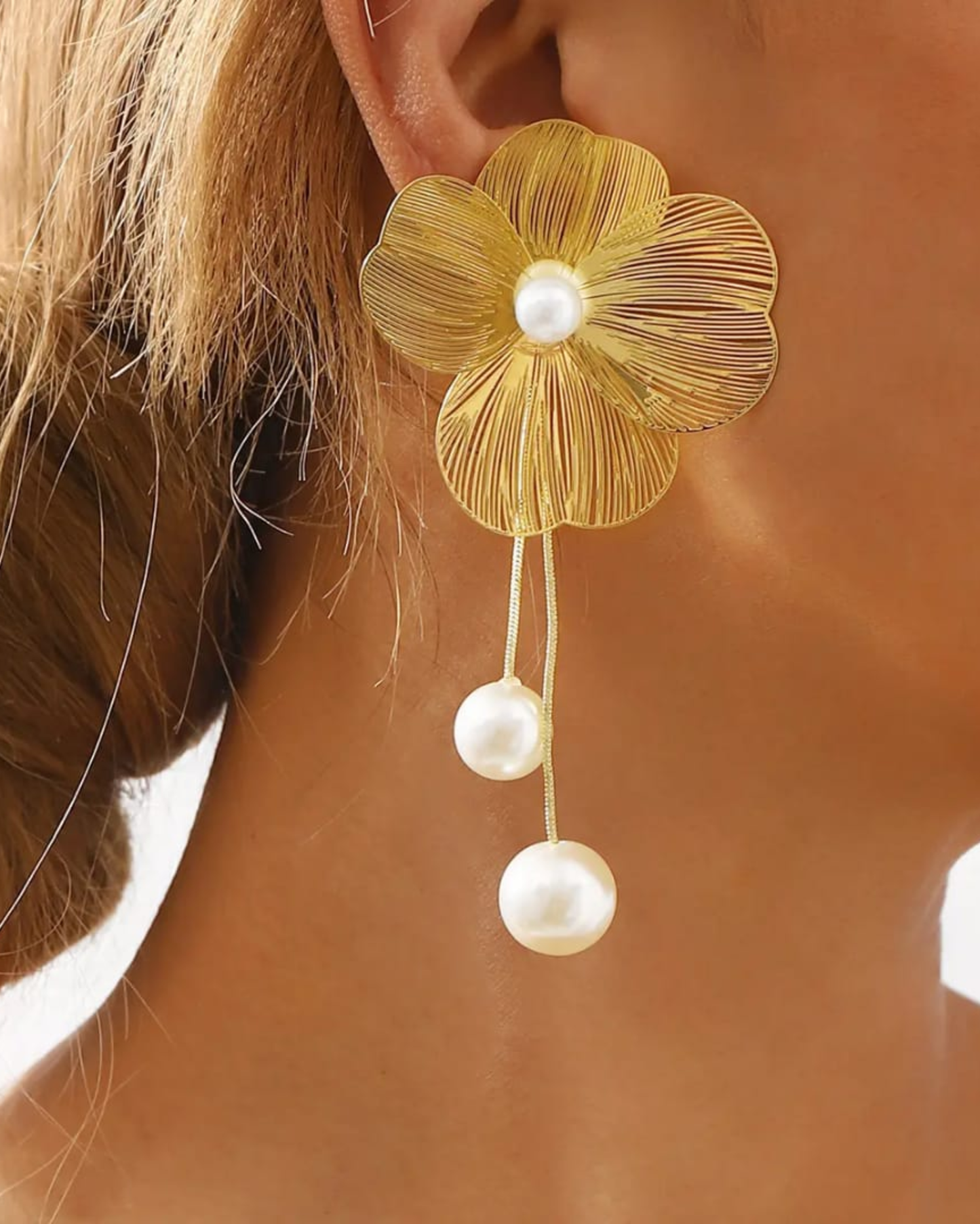 Pearled Petal Earrings