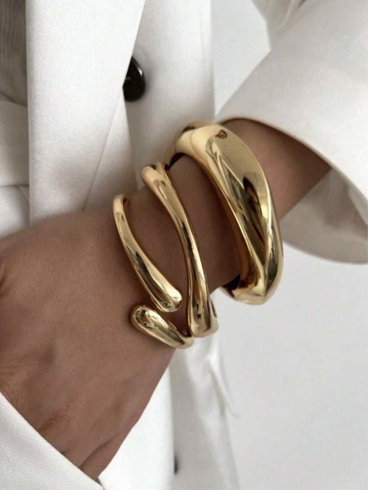Chunky Gold Statement Bangle Set