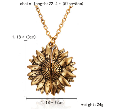 Sunshine Sunflower Love Necklace