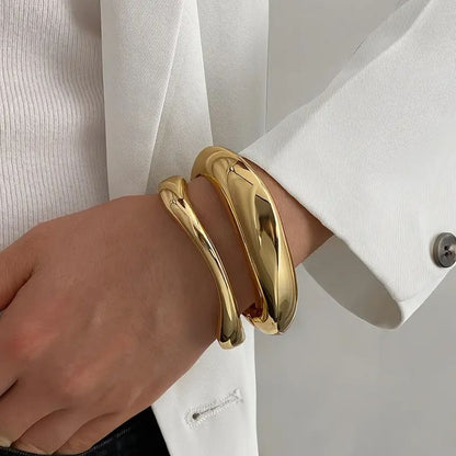 Chunky Gold Statement Bangle Set