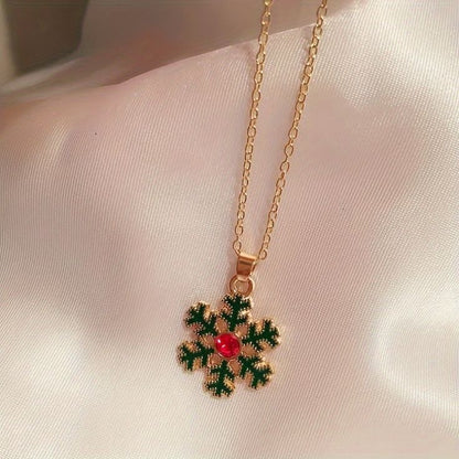 Holly Snowflake Christmas Jewelry Set
