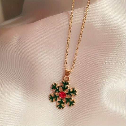 Holly Snowflake Christmas Jewelry Set