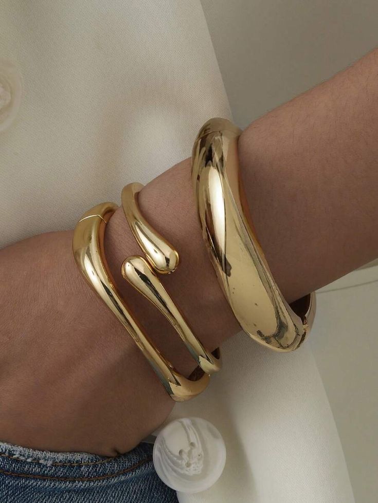 Chunky Gold Statement Bangle Set