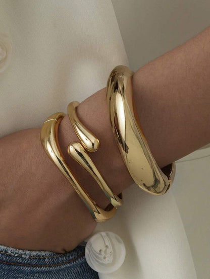 Chunky Gold Statement Bangle Set