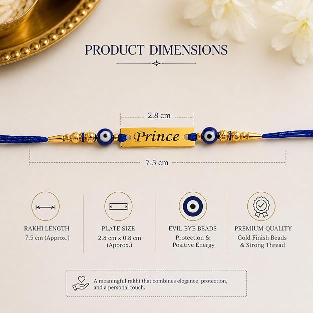 Personalized Name Evil Eye Rakhi