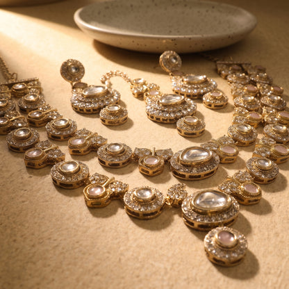 Emerald Royale Kundan Polki Bridal Necklace Set