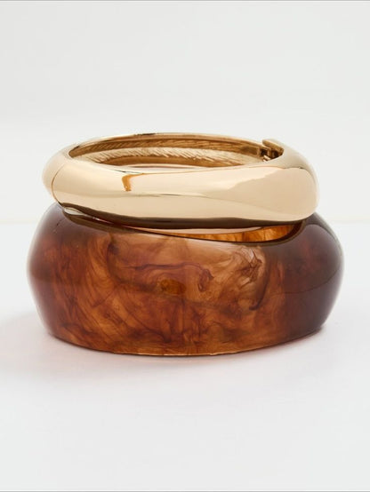 Multi-Tone Acrylic Statement Bangle Set