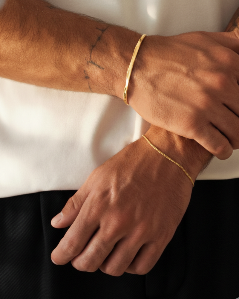 Men’s Golden Dual Chain  (Set of 2)