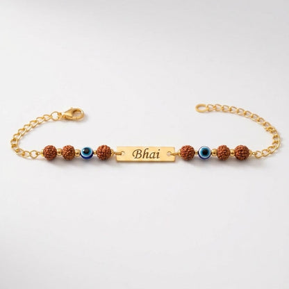 Personalized Name Rudraksha Evil Eye Rakhi