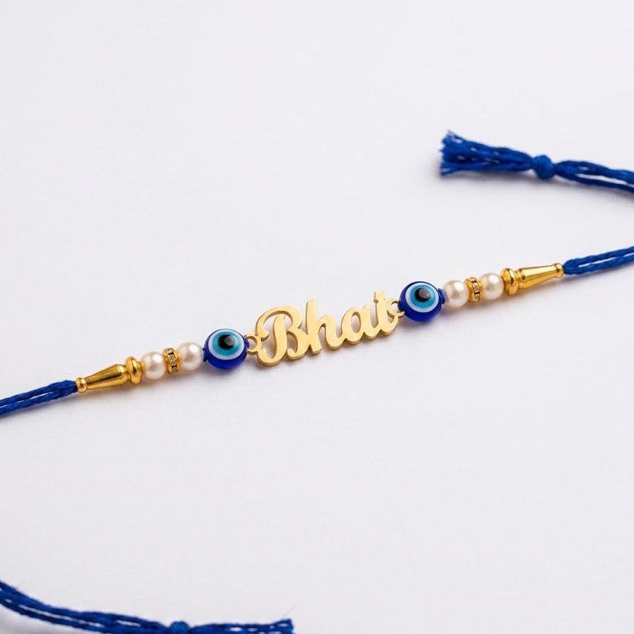 Personalized Name Rudraksha Evil Eye Rakhi