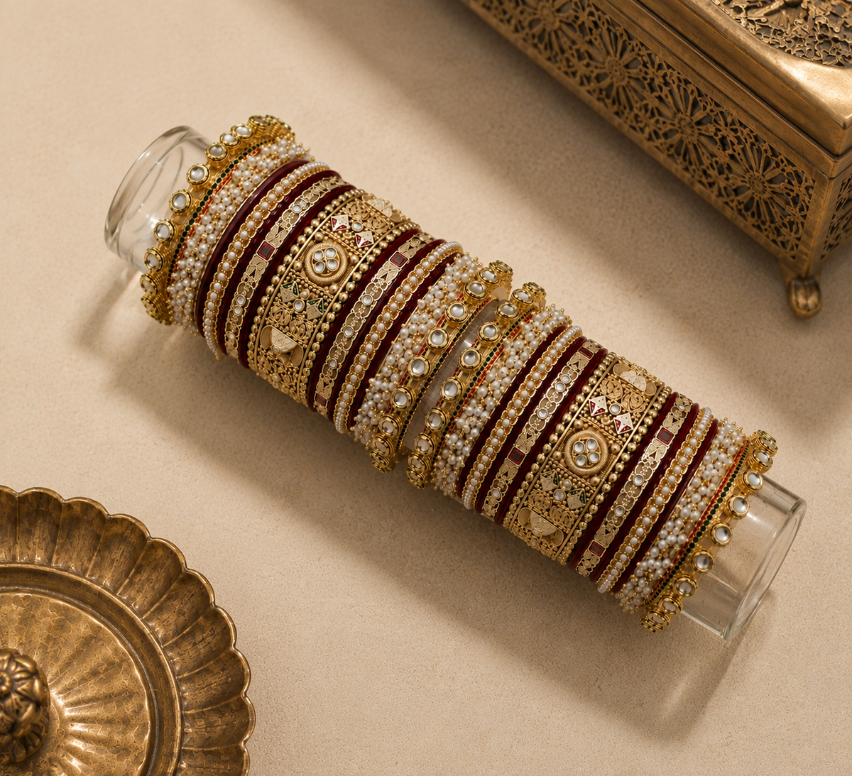 Rajwadi Bridal  Kundan Bangle