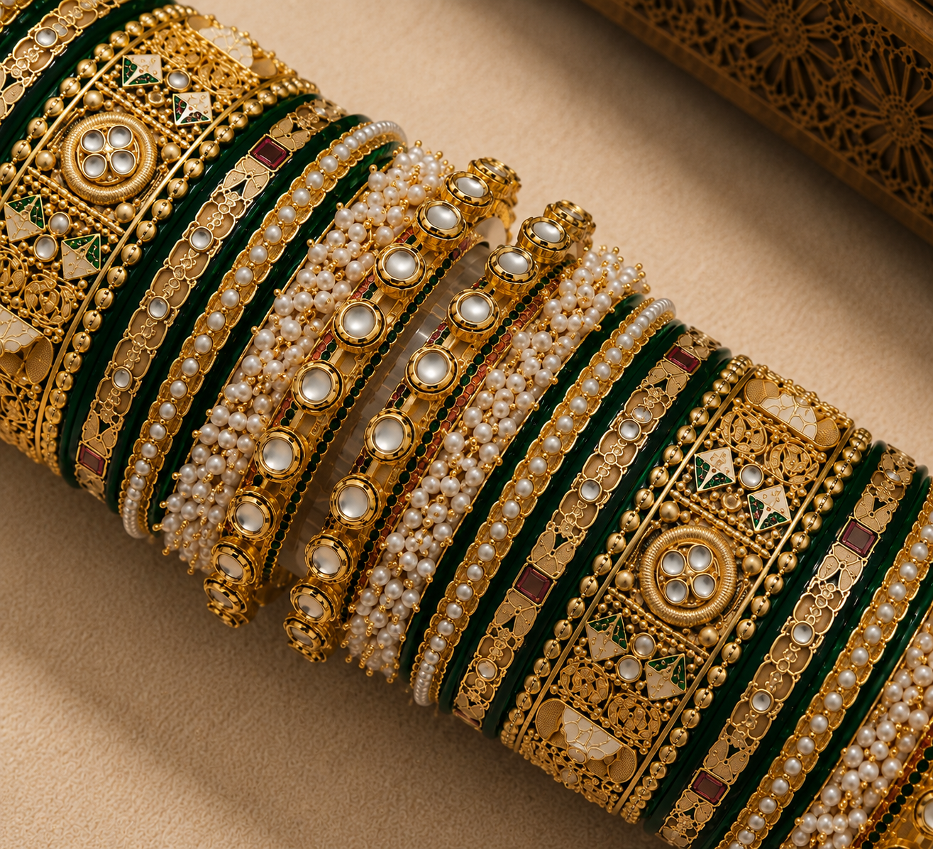 Rajwadi Bridal  Kundan Bangle