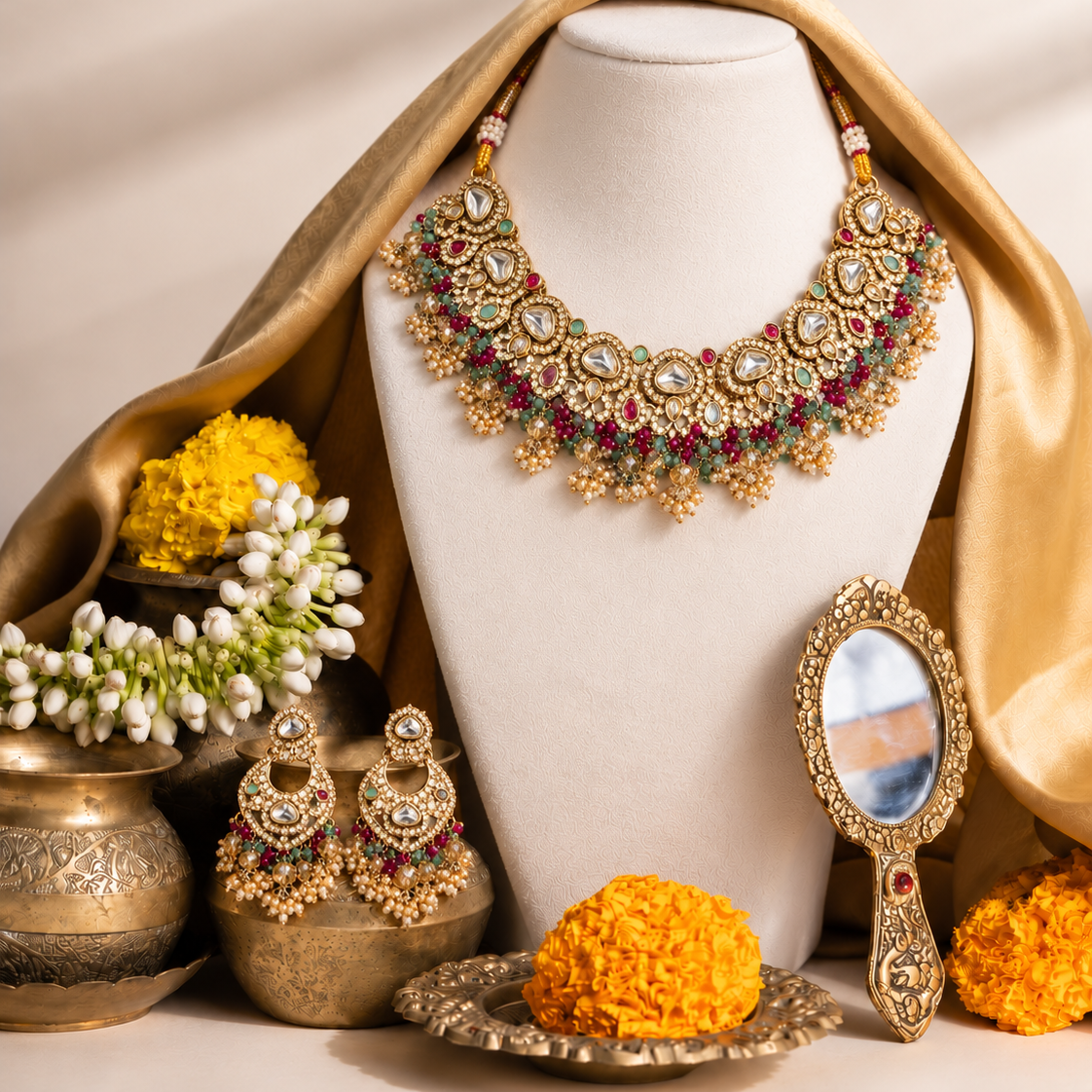 Ishwari Kundan Meenakari Set
