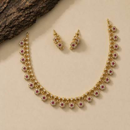 Ruby Bloom AD Necklace Set