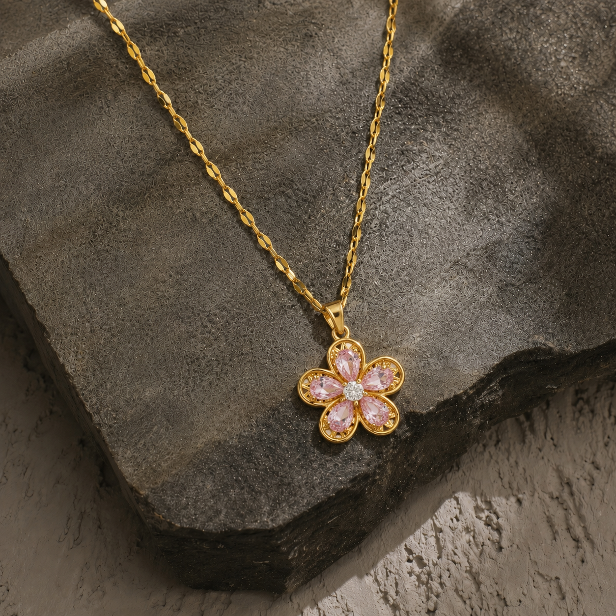 Blush Bloom Stone Necklace