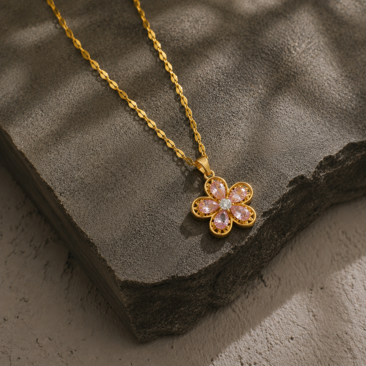 Blush Bloom Stone Necklace