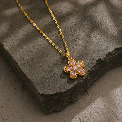 Blush Bloom Stone Necklace