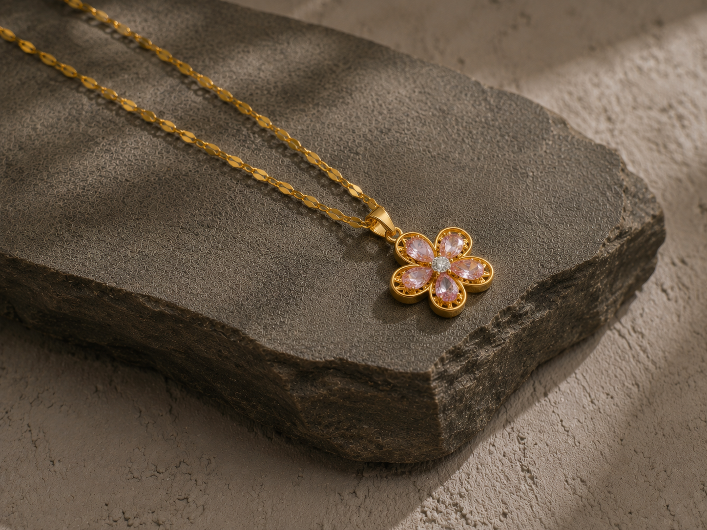 Blush Bloom Stone Necklace