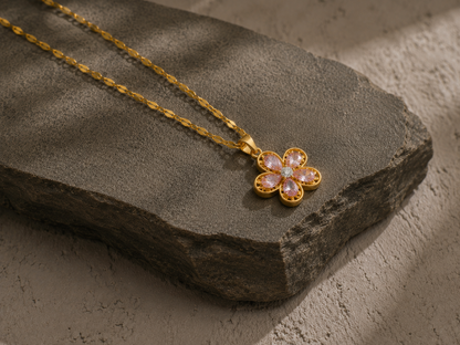 Blush Bloom Stone Necklace