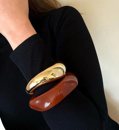 Gold Dome Statement Bangle Set