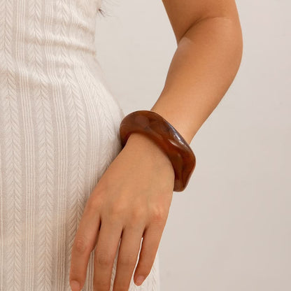 Multi-Tone Acrylic Statement Bangle Set