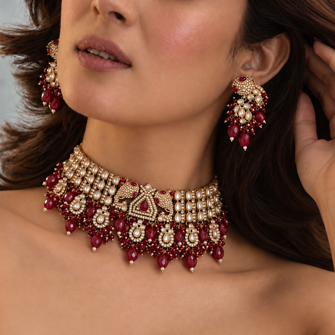 Rani Ruby Choker Set