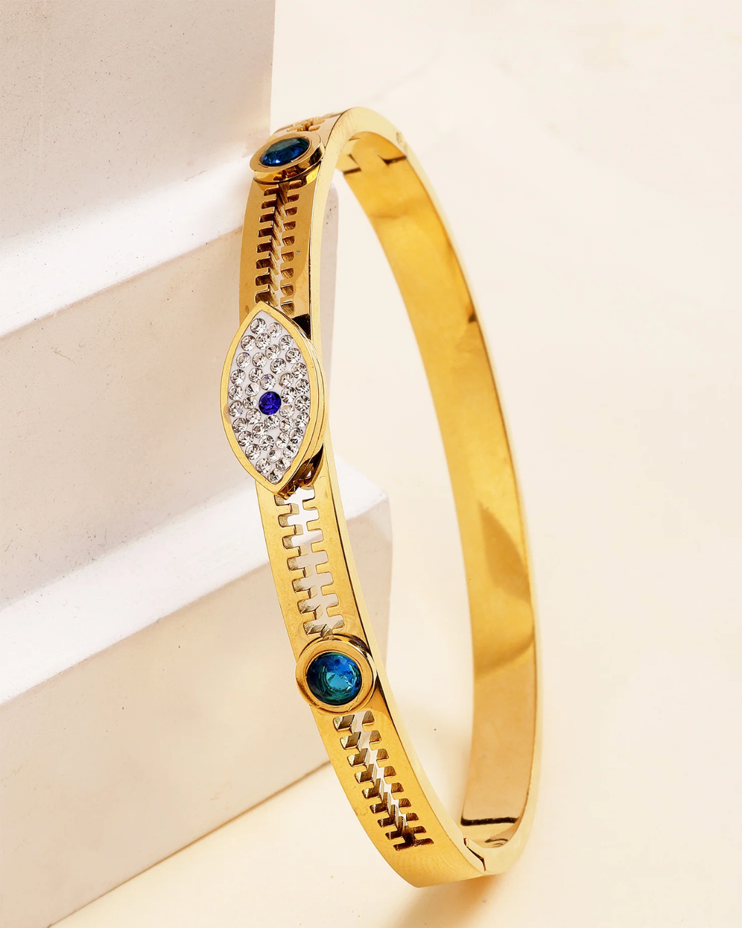 Nazar Crystal Gold Bracelet