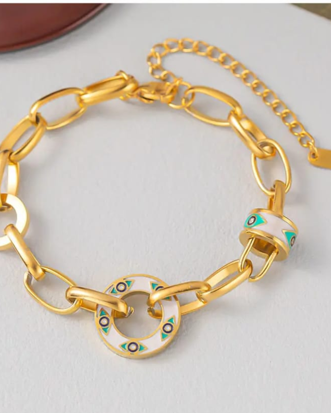 Titanium Steel Green Eye Bracelet &amp; Anklet
