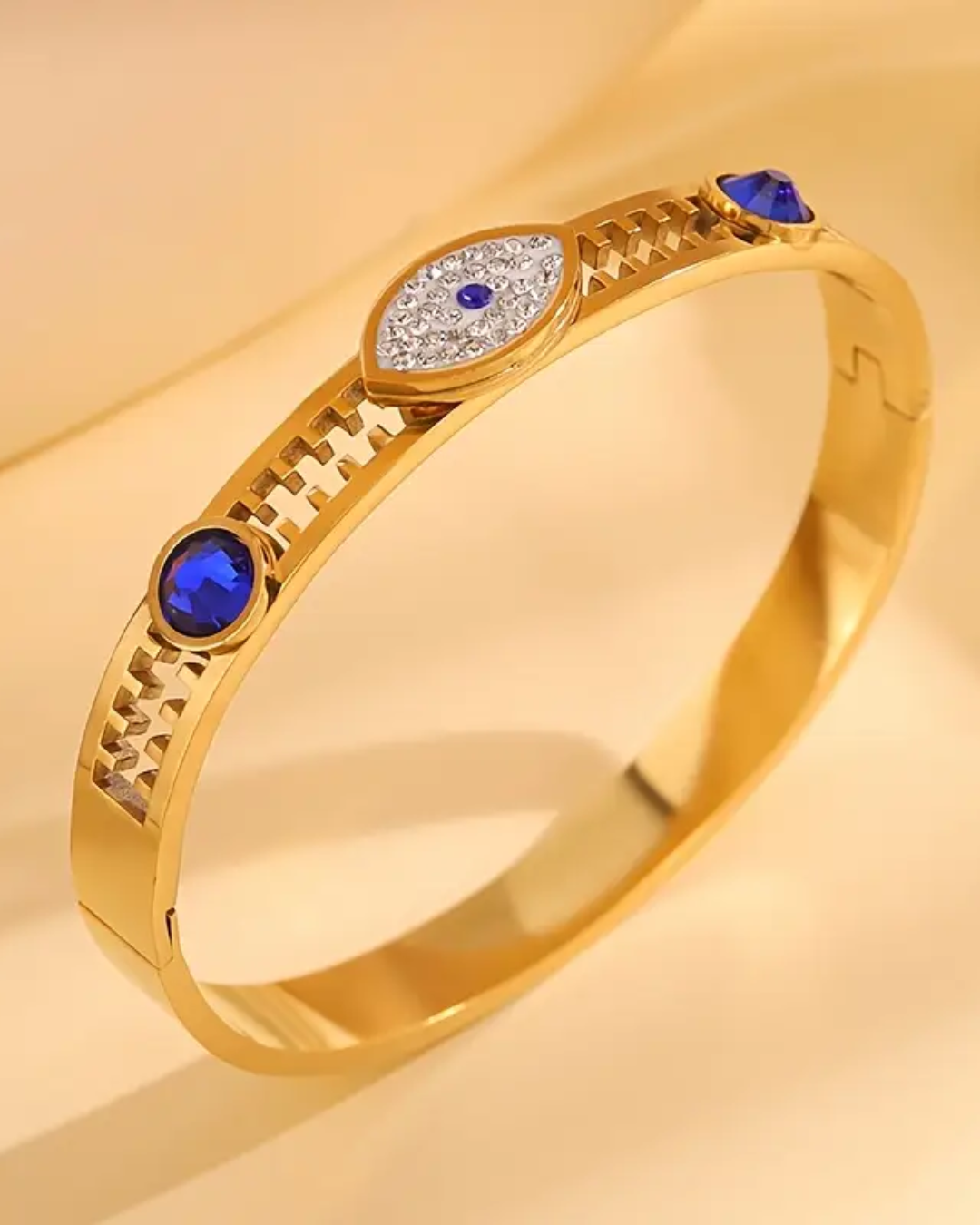 Nazar Crystal Gold Bracelet