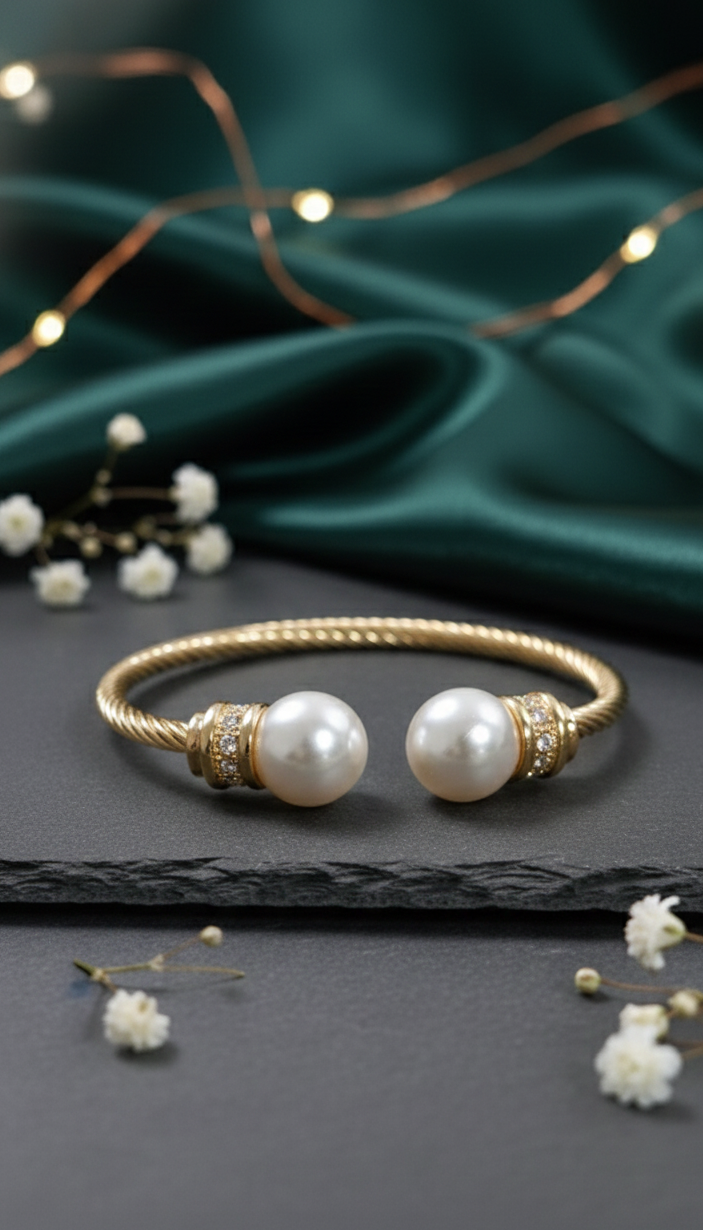 Twin Pearl Royale Ring Kada