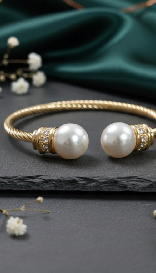 Twin Pearl Royale Ring Kada