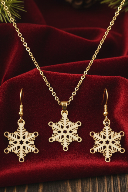 Golden Frostflake Jewelry Set